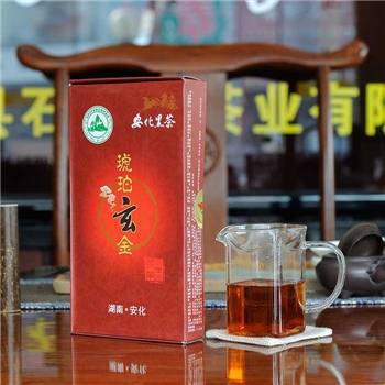 石峰山琥珀玄金黑砖茶1992年原料1000克